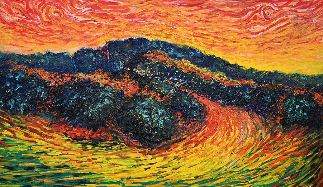 Fire in the Forest (36×60 inch)